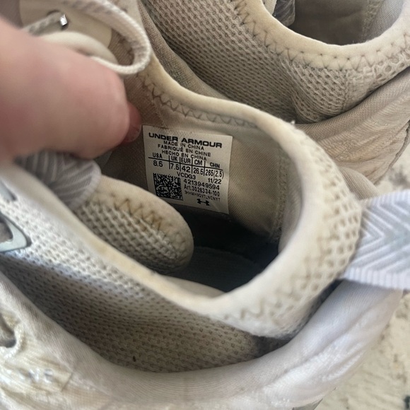 Under Armour Spotlight Clone 3.0 MC Mens Football Cleats White-Metallic Silver - Picture 6 of 6